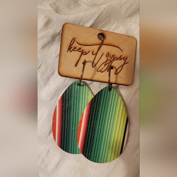 KIG serape leather earrings - Picture 1 of 3